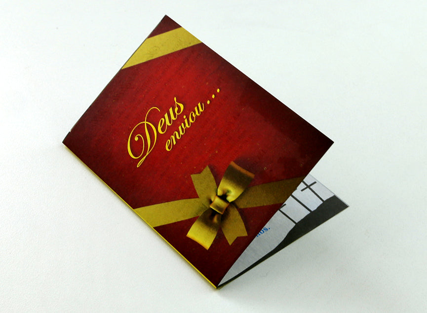 Deus Enviou - Natalino - Milheiro - Dobrável - Sem personalização - cód. 1006