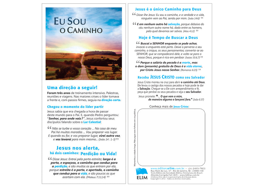 Eu Sou o Caminho - Milheiro - Simples - Sem personalização - cód. 2011
