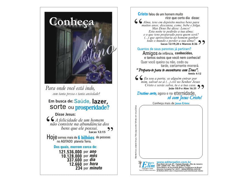 Conheça seu destino - Milheiro - Simples - Personalizado - cód. 2005p - Leia a descrição...