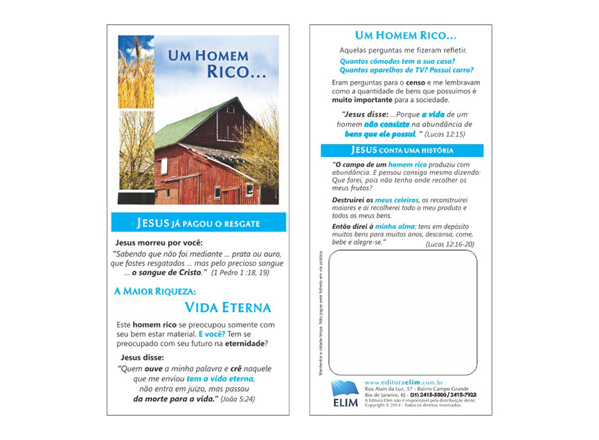 Um Homem Rico  - Milheiro - Simples - Sem personalização - cód. 2023