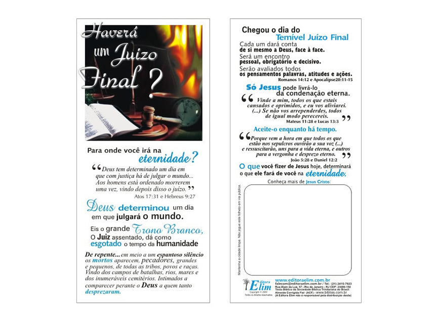 Haverá um Juízo Final?  - Milheiro - Simples - Sem personalização - cód. 2014